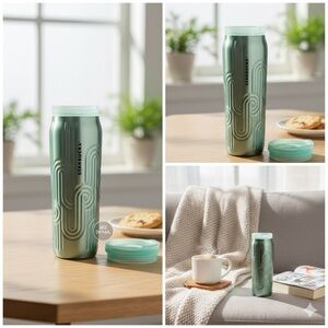 Starbucks 2024 Spring Mint Green Wave Textured Stainless Steel Tumbler 16oz Cup
